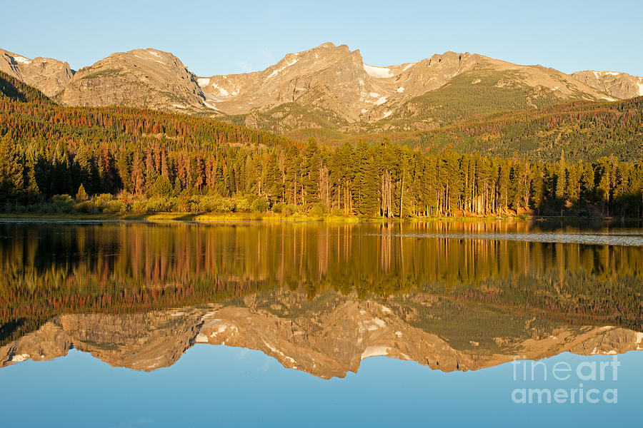 Sunrise over Sprague Lake in Rocky Mountain National Park Photograph by Fred Stearns