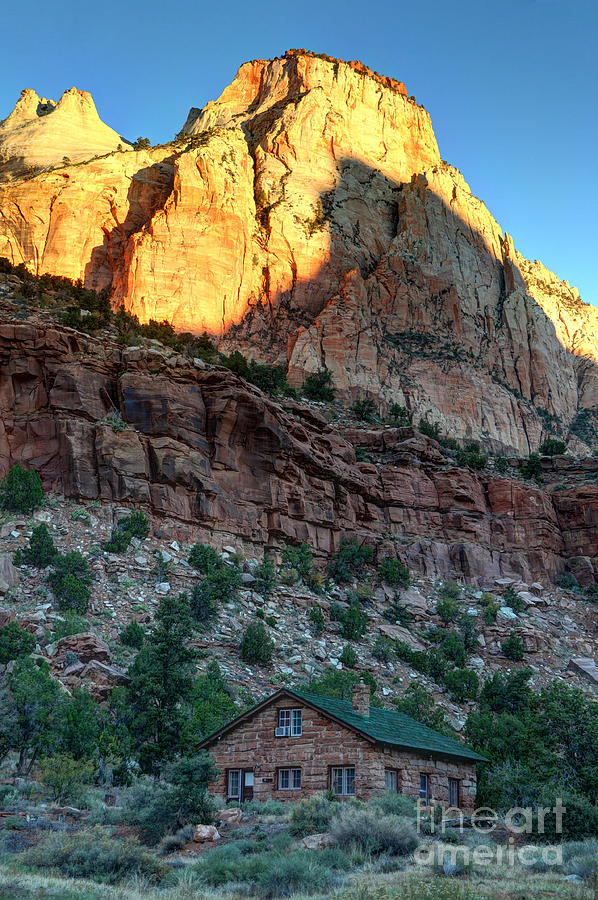 Sunrise over Stone Cabin Zion National Park Photograph by Gary Whitton