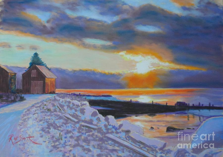 Sunrise over Tancook Pastel by Rae  Smith
