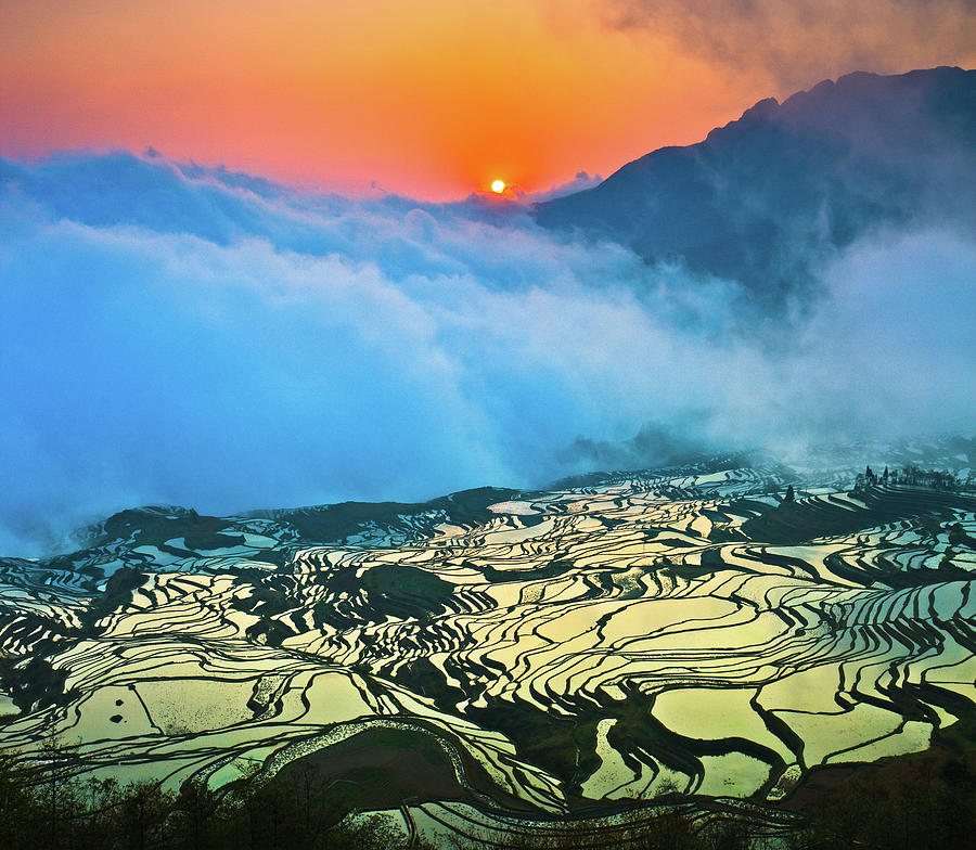 Sunrise Over Terraced Field, Yuanyang Photograph by Feng Wei Photography