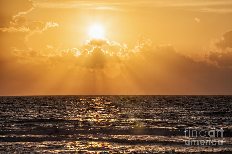Sunrise Over The Caribbean Sea Photograph by Bryan Mullennix