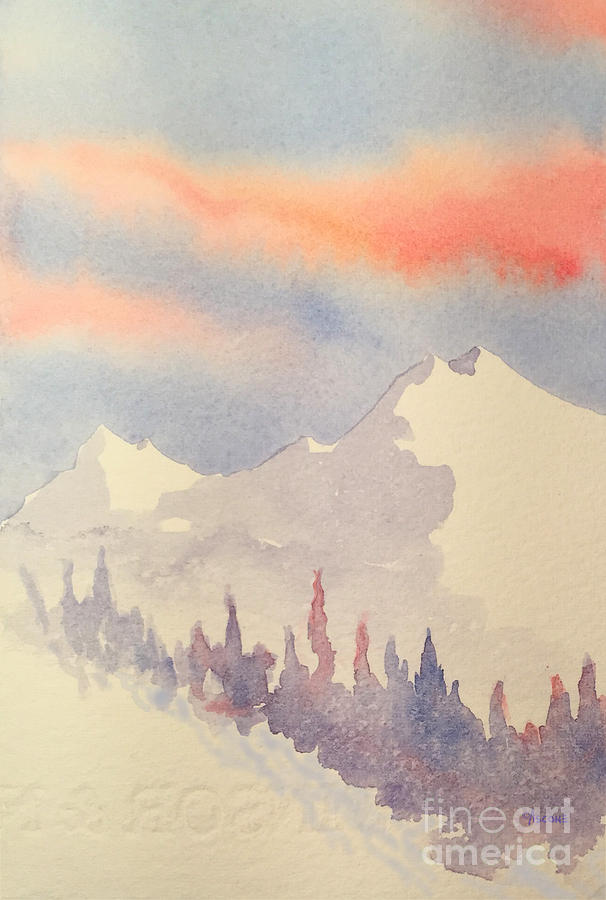 Sunrise over the Chugach Range Painting by Teresa Ascone