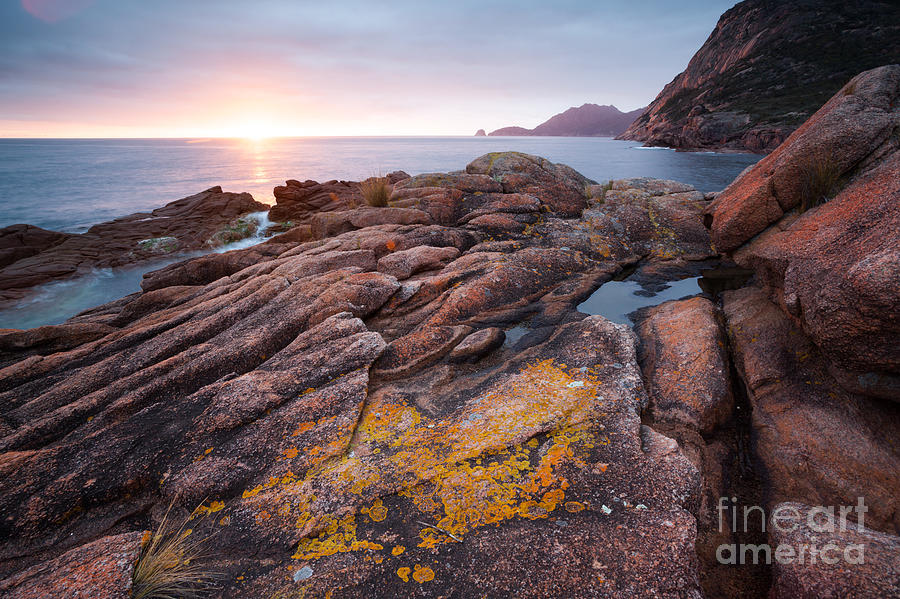 Nature Photograph - Sunrise over the coast of Tasmania Australia by Matteo Colombo