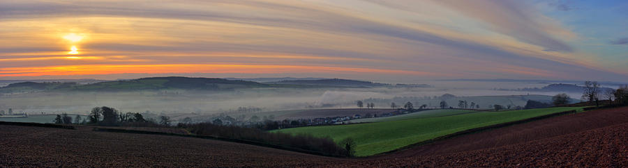 Sunrise over the Culm valley Photograph by Pete Hemington