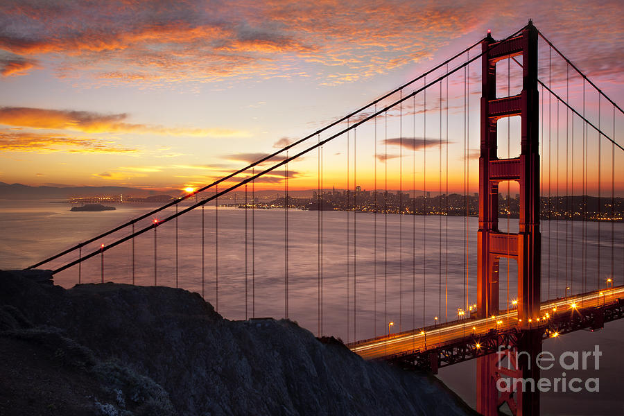 Sunrise over the Golden Gate Bridge Photograph by Brian Jannsen