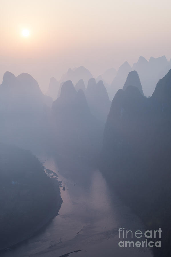 Sunrise over the karst peaks - China Photograph by Matteo Colombo