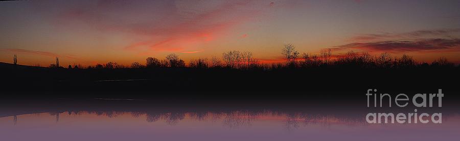 Sunrise over the lake Panorama Photograph by Amalia Suruceanu