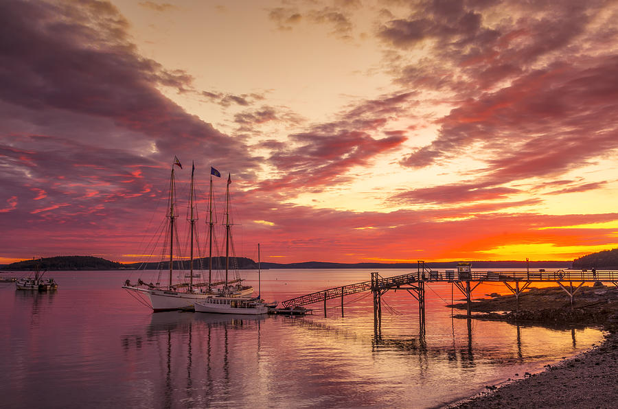 Sunrise Over the Margaret Todd Bar Harbor Maine Photograph by Cynthia ...