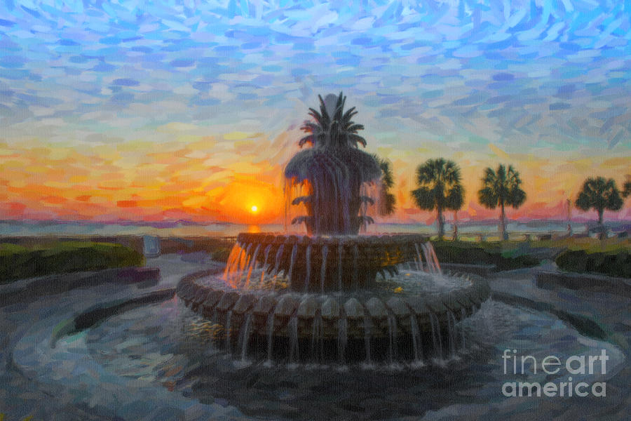Sunrise over the Pineapple Digital Art by Dale Powell