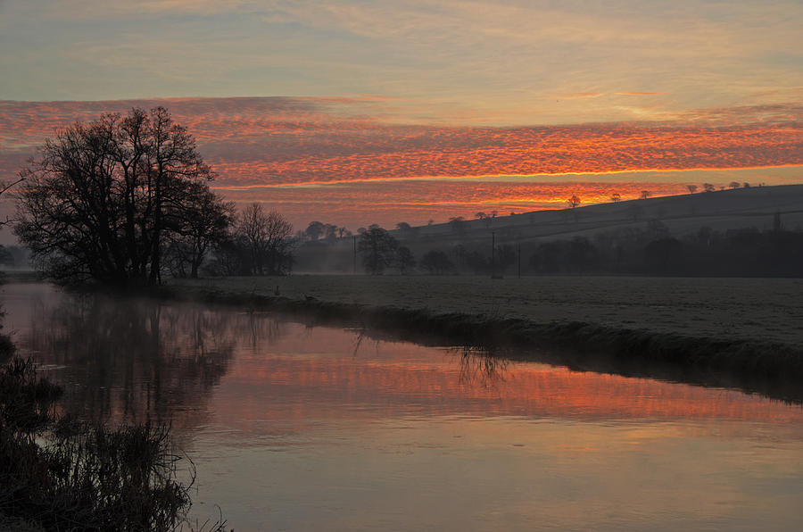 Sunrise over the River Culm Photograph by Pete Hemington