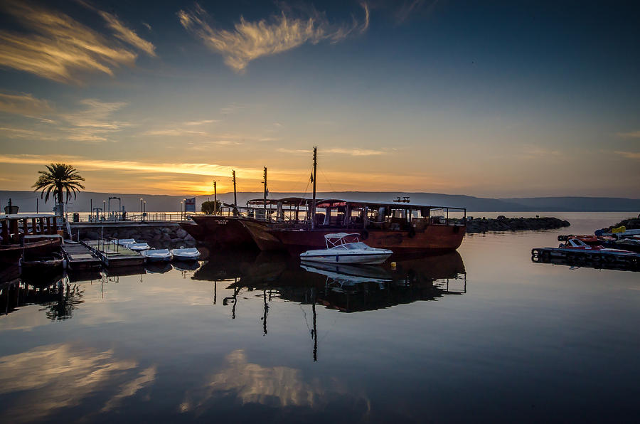 Sunrise over the Sea of Galilee Photograph by David Morefield
