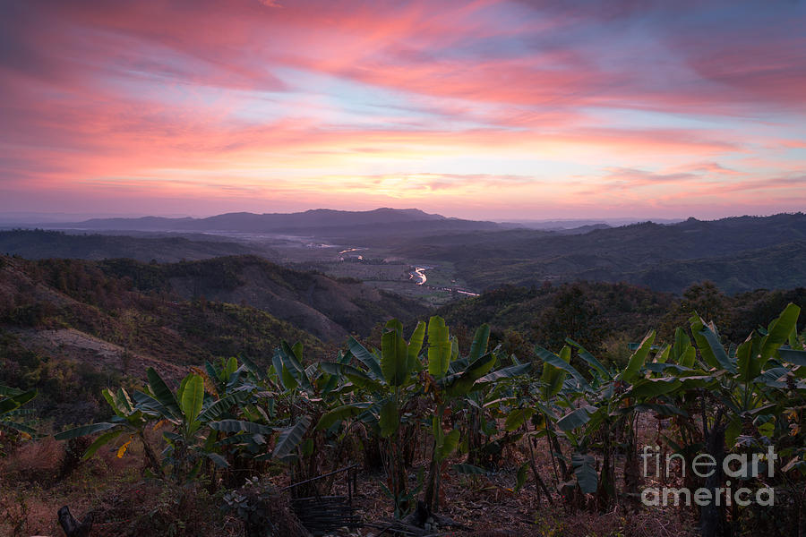 Sunrise over the valleys of Chin State - Myanmar Photograph by Matteo Colombo