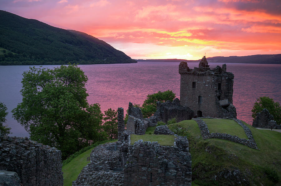 Sunrise Over Urquhart Castle And Loch Photograph by Robert van Waarden Sunrise Over Urquhart Castle And Loch Photograph by Robert van Waarden