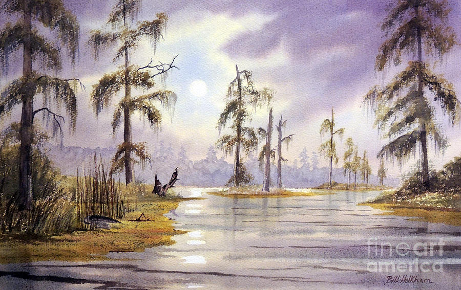 Wildlife Painting - Sunrise Over Wakulla River by Bill Holkham