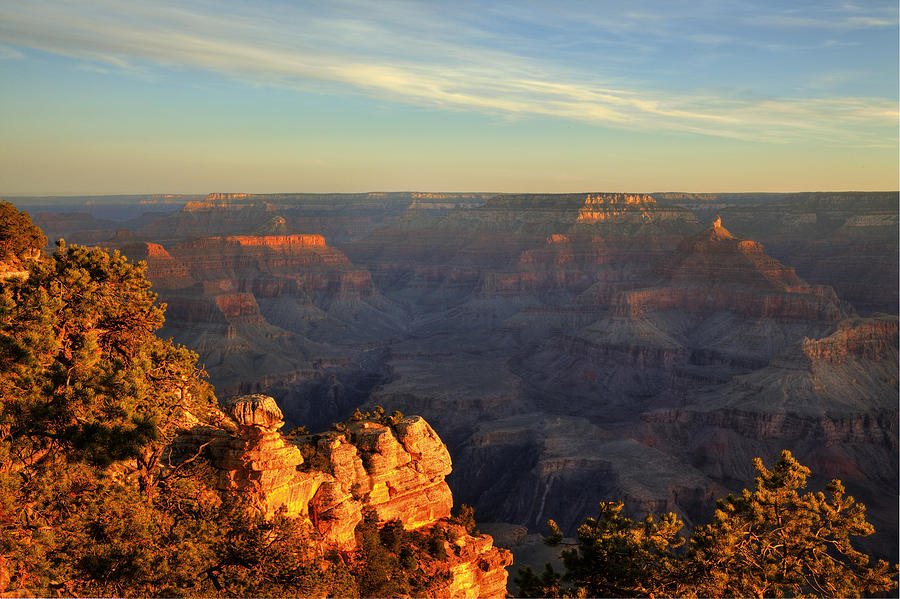 Sunrise over Yaki Point at the Grand Canyon Photograph by Alan Vance Ley