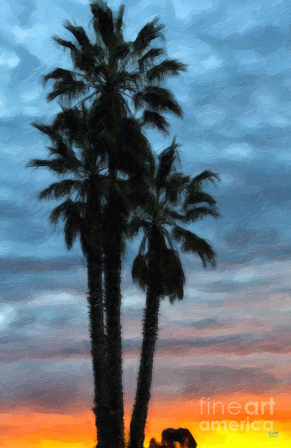 Sunrise Palms Painting by David Millenheft