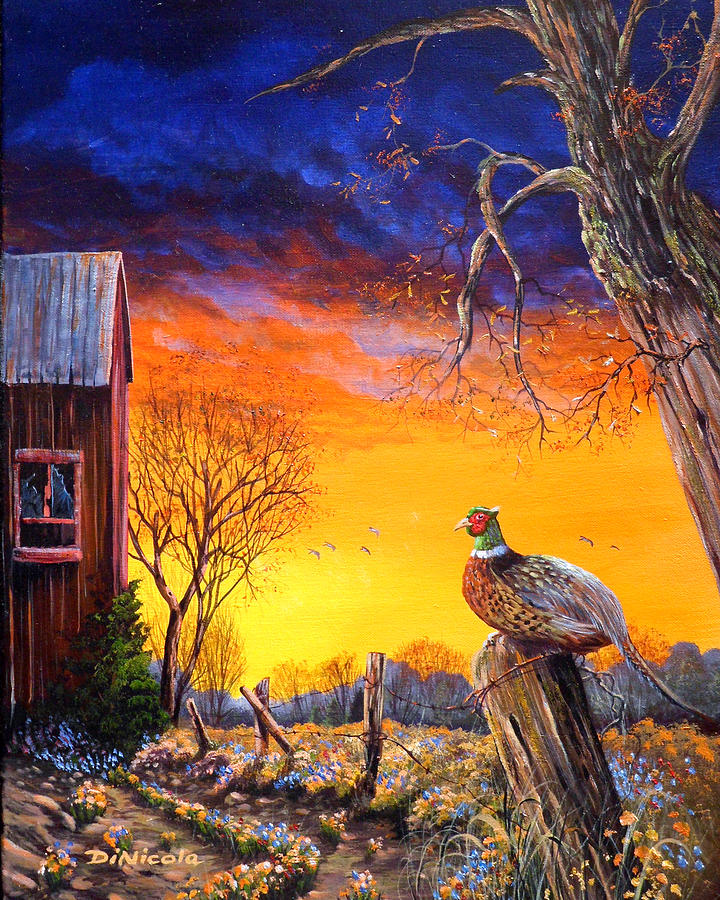 Sunrise Pheasant Painting by Anthony DiNicola - Fine Art America