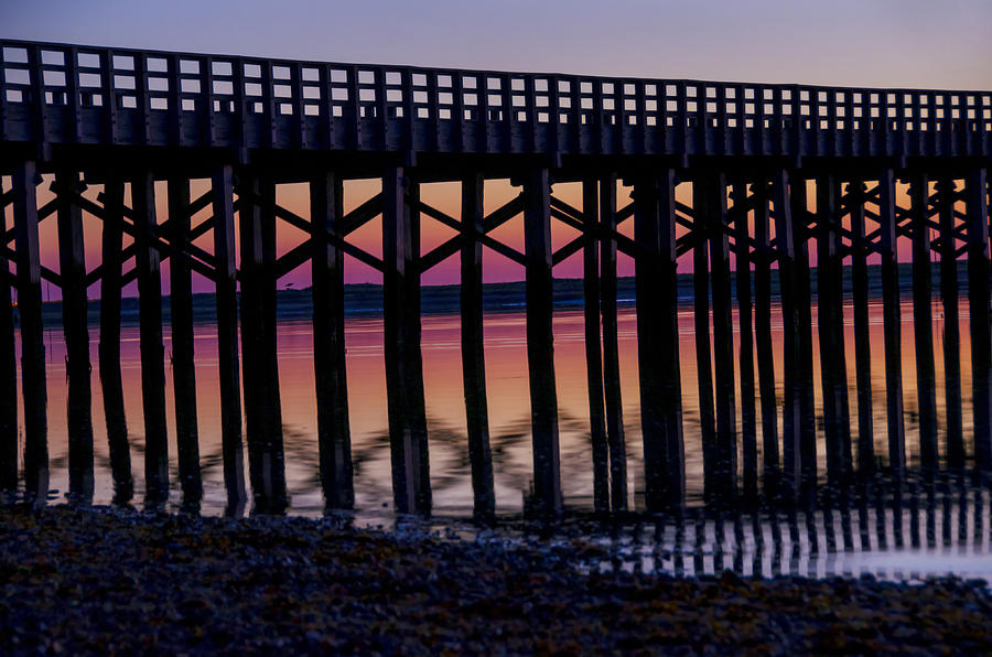 Sunrise Pier Reflection Photograph by Donna Doherty