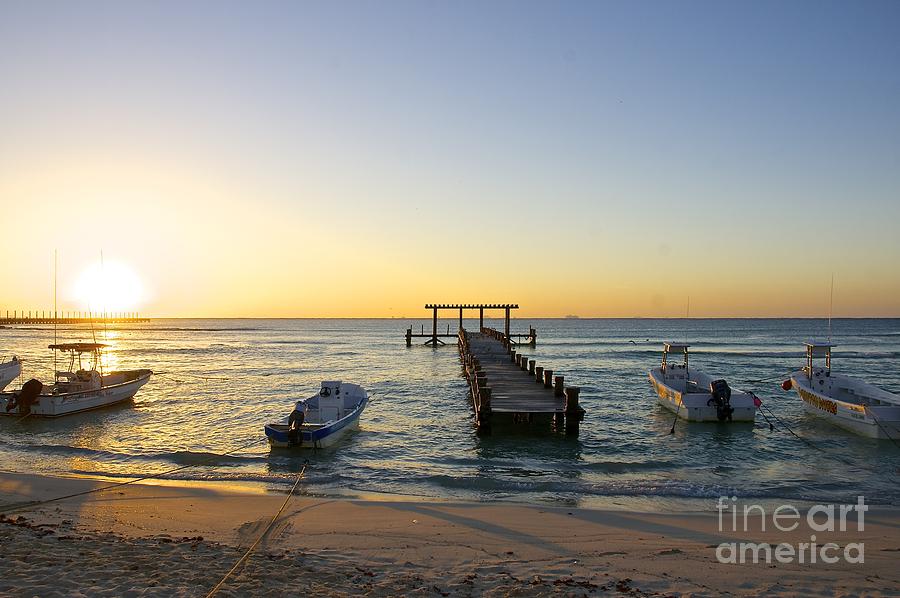 Nature Photograph - Sunrise -  Playa del Carmen by Sean Griffin