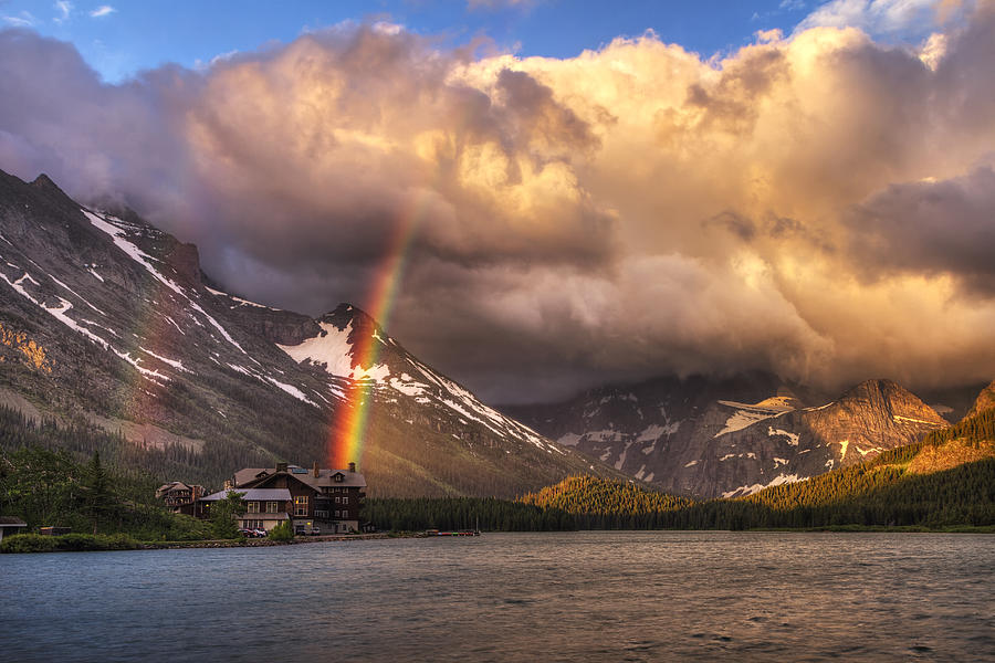 Glacier National Park Photograph - Sunrise Rainbow by Mark Kiver