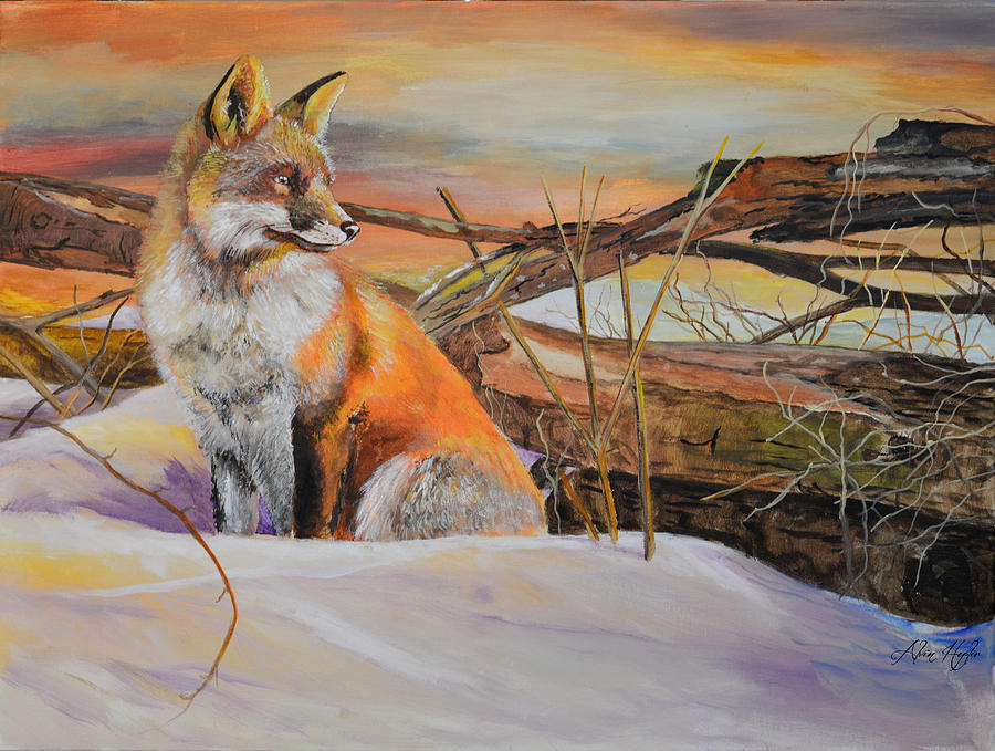 Wildlife Painting - Sunrise Red Fox by Alvin Hepler