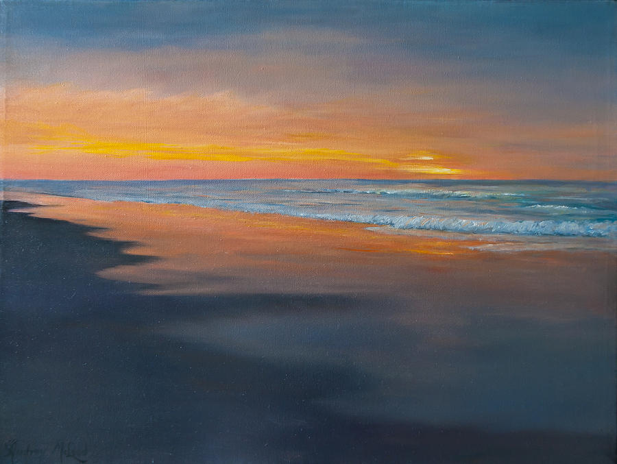 Sunrise reflections Painting by Audrey McLeod