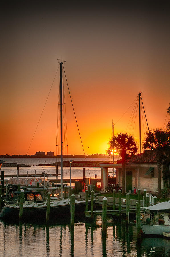 Sunrise Photograph - Sunrise Riverwalk Ft. Pierce Florida by Clyde Scent