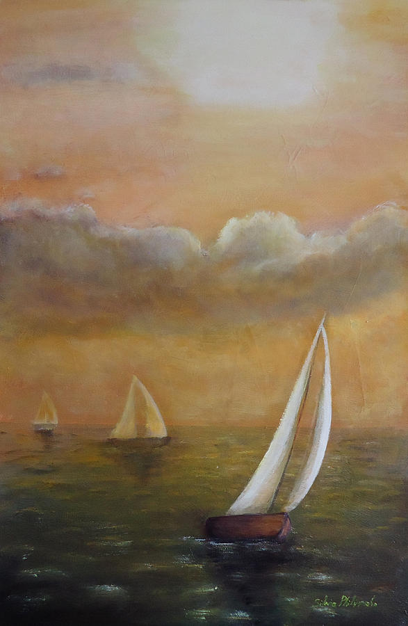 Sunrise Sailing Painting by Silvia Philippsohn