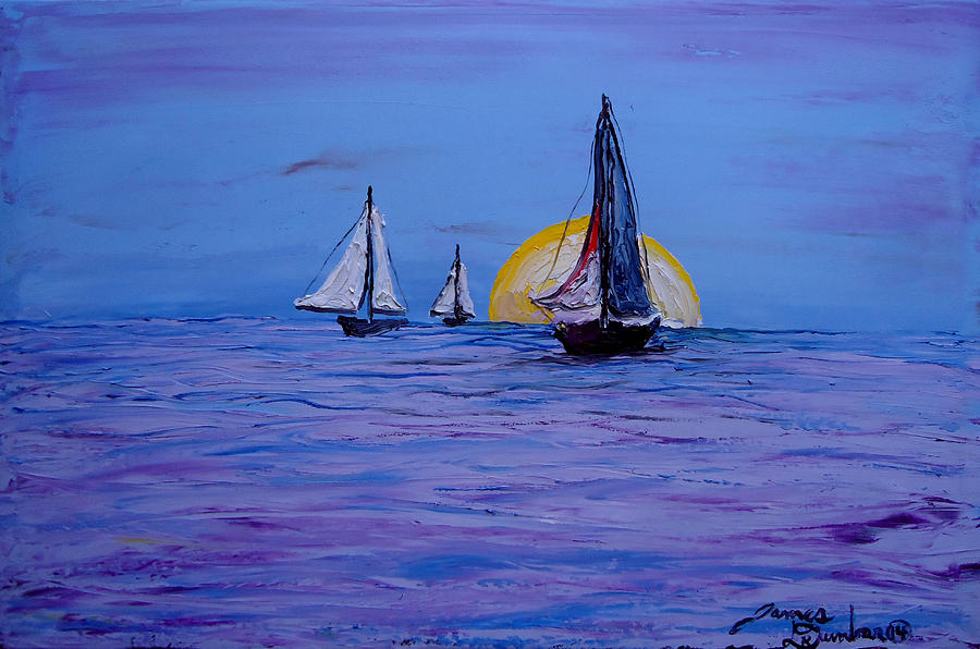 Sunrise Sails 2 Painting by James Dunbar