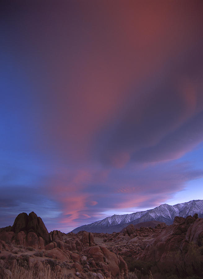 Sunrise Seen Over The Sierra Nevada Photograph by Tim Fitzharris