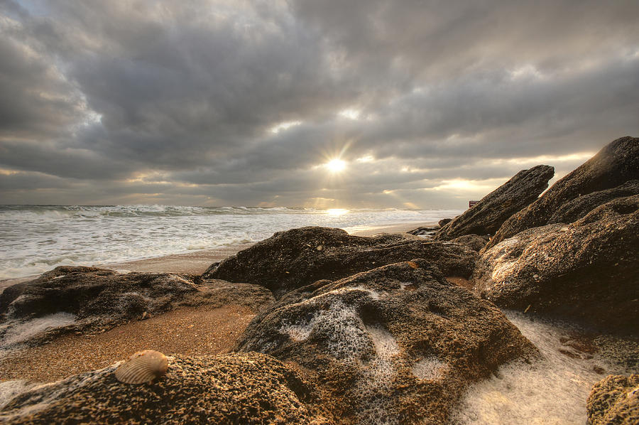 Sunrise Surf on the Rocks Photograph by Danny Mongosa
