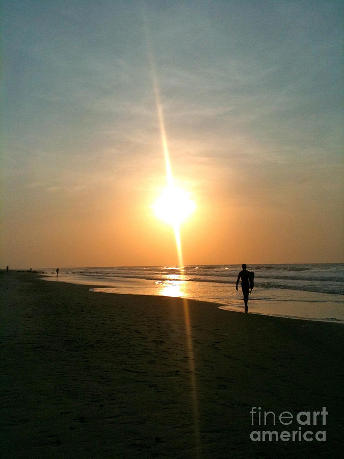 Beach Photograph - Sunrise Surfer by M West