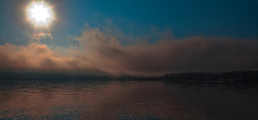Sunrise Through the Fog on Lake George Photograph by David Patterson