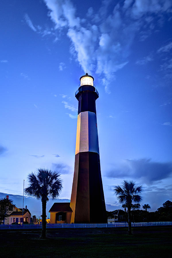 Tybee Island GA Sunrise Tybee Island Lighthouse Architectural Seascape Art Photograph by Reid
