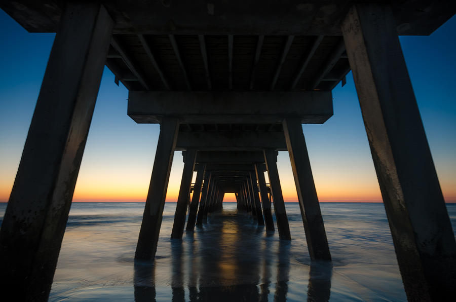 Sunrise Under the Tybee Island Pier Photograph by Anthony Doudt