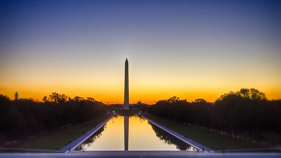 Sunrise View from the Lincoln Memorial Photograph by Victoria Porter