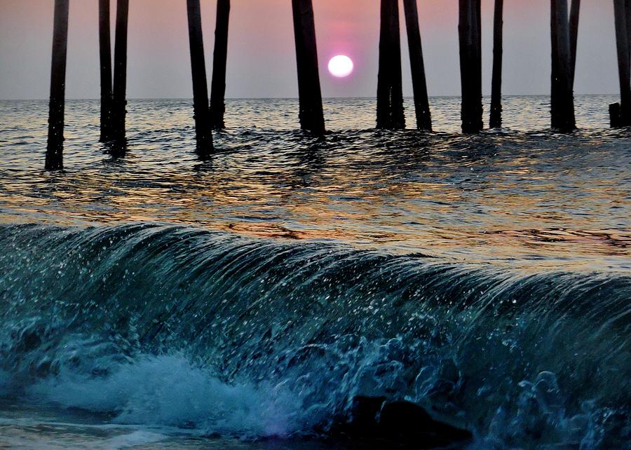 Sunrise Wave Cascade Avon Pier Photograph By Mark Lemmon Fine Art America