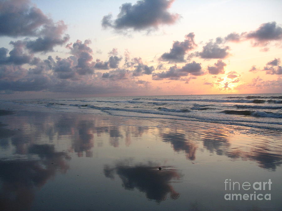 Sunrise Photograph - Sunrise With Purple Cloud Reflections by Paddy Shaffer