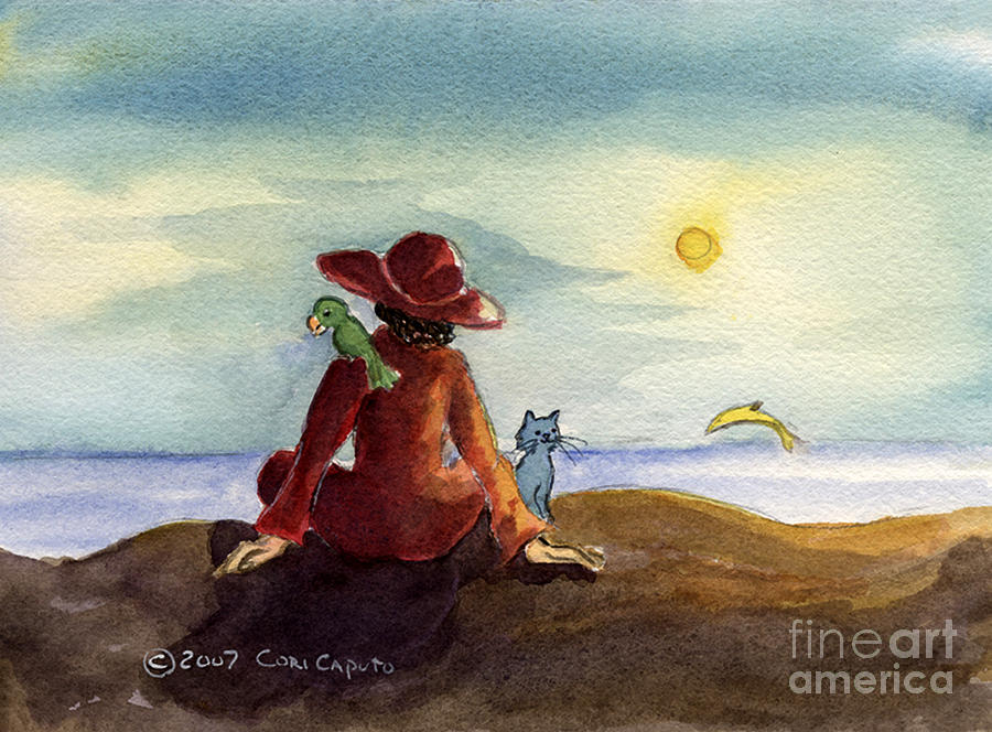 Parrot Painting - Sunrise Woman by Cori Caputo