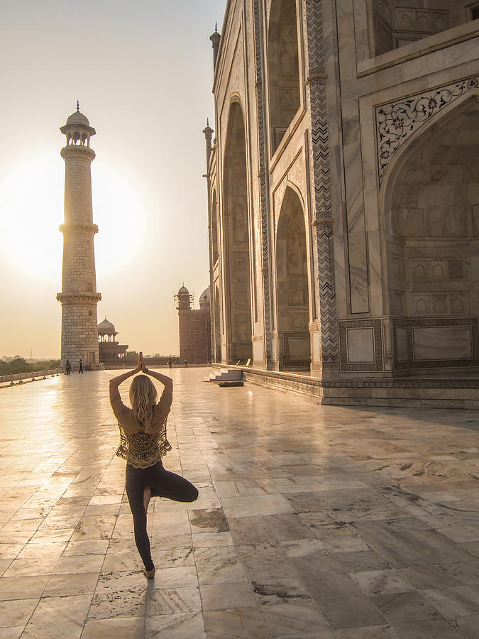 Architecture Photograph - Sunrise yoga at the Taj by The Yoga Nomads