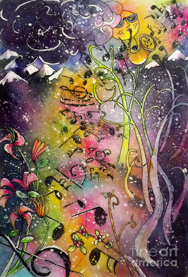 Suns Sax Spring Song Painting by Carol Losinski Naylor