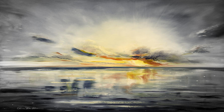 Sunset 384 Panoramic Painting by Gina De Gorna