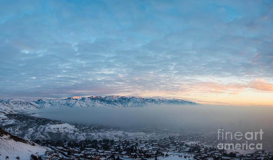 Salt Lake City Photograph - Sunset Above The Smog  by Michael Ver Sprill