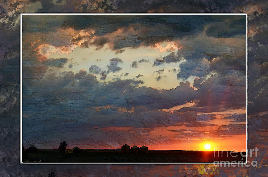 Nature Photograph - Sunset after a thunderstorm photoart by Debbie Portwood