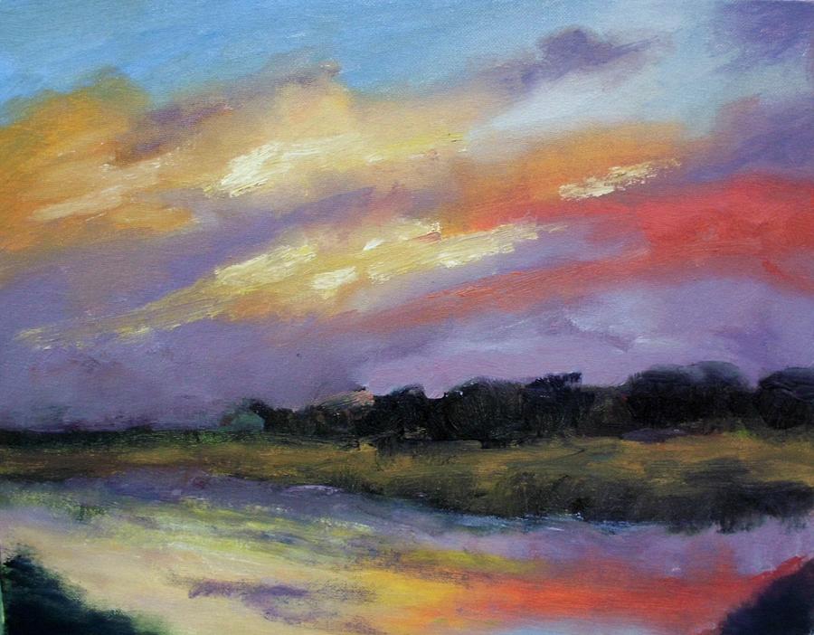 Sunset Painting by AJ Devlin | Fine Art America