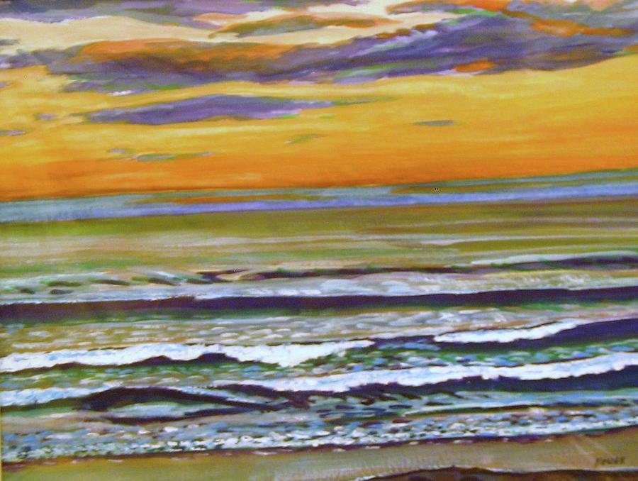 Sunset along Maine Coast Painting by Richard Nowak