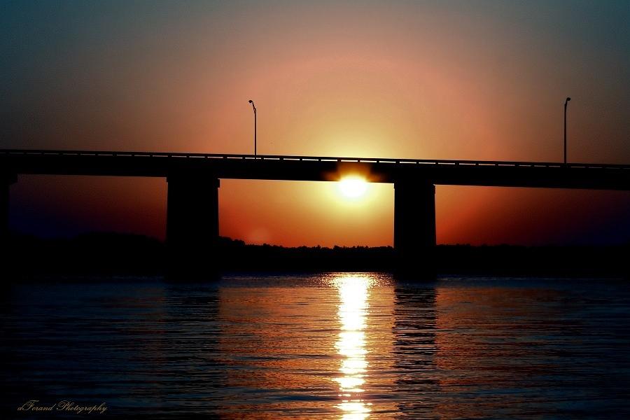 Sunset and Bridge Photograph by Debra Forand