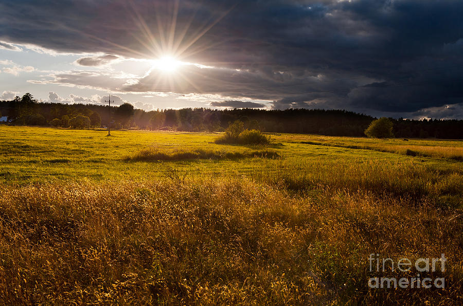 Breathtaking Sunset Above Meadow  Photograph by Arletta Cwalina