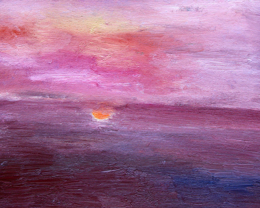 Sunset and Ocean Painting by Vadim Levin