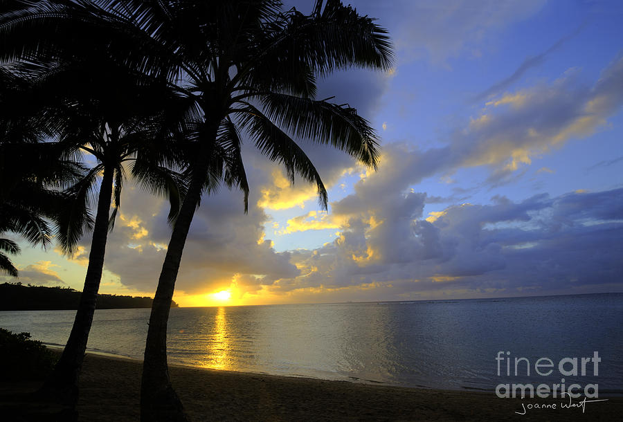 Sunset Anini Beach Kauai Photograph by Joanne West